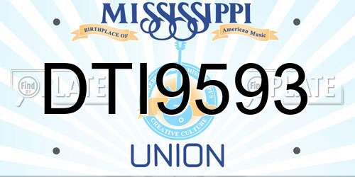 DTI9593 Mississippi License Plate