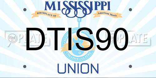 DTIS90 Mississippi License Plate