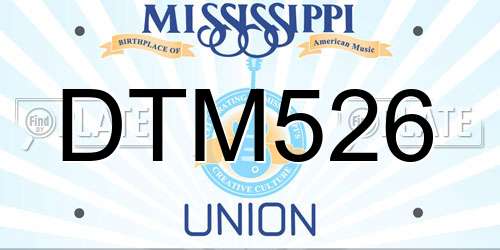 DTM526 Mississippi License Plate