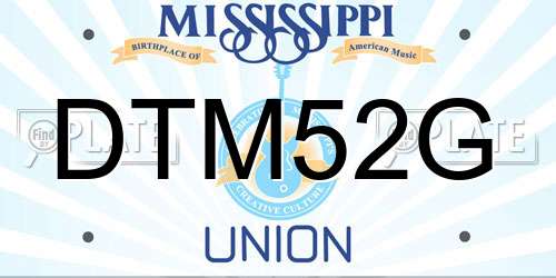 DTM52G Mississippi License Plate