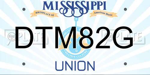 DTM82G Mississippi License Plate