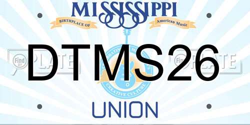 DTMS26 Mississippi License Plate
