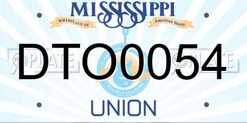 DTO0054 Mississippi License Plate