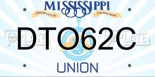 DTO62C Mississippi License Plate