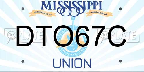 DTO67C Mississippi License Plate