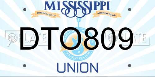 DTO809 Mississippi License Plate