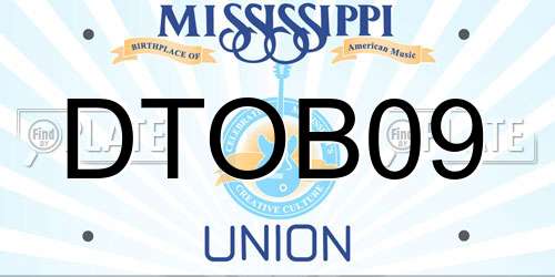DTOB09 Mississippi License Plate