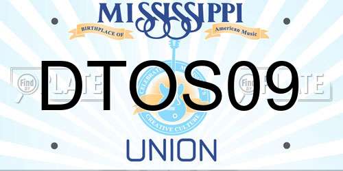 DTOS09 Mississippi License Plate