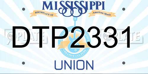 DTP2331 Mississippi License Plate