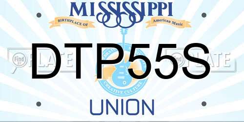 DTP55S Mississippi License Plate
