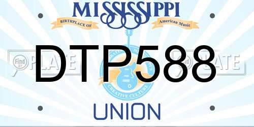 DTP588 Mississippi License Plate