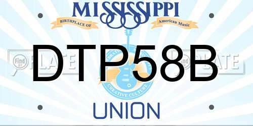 DTP58B Mississippi License Plate