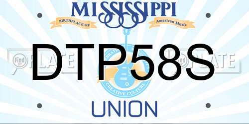 DTP58S Mississippi License Plate
