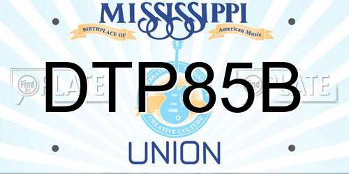DTP85B Mississippi License Plate