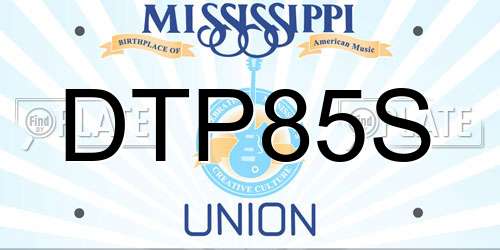 DTP85S Mississippi License Plate
