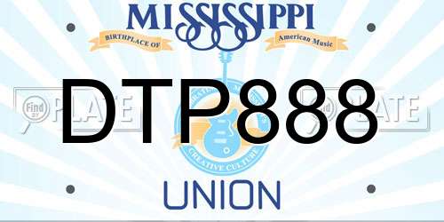 DTP888 Mississippi License Plate