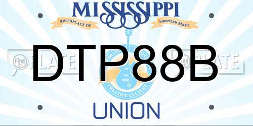 DTP88B Mississippi License Plate
