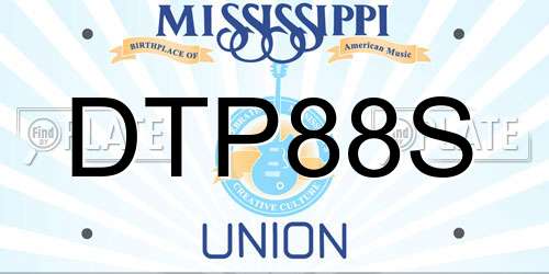 DTP88S Mississippi License Plate