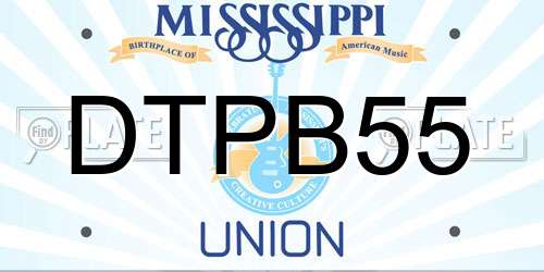 DTPB55 Mississippi License Plate