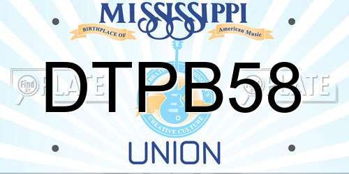 DTPB58 Mississippi License Plate