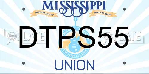 DTPS55 Mississippi License Plate