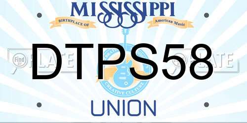 DTPS58 Mississippi License Plate