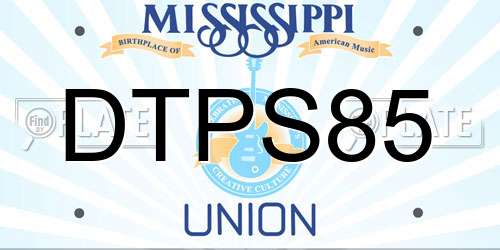DTPS85 Mississippi License Plate