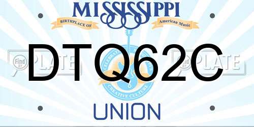 DTQ62C Mississippi License Plate