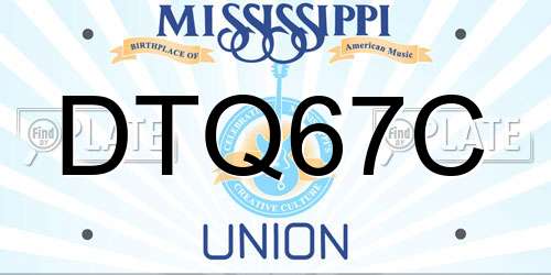 DTQ67C Mississippi License Plate
