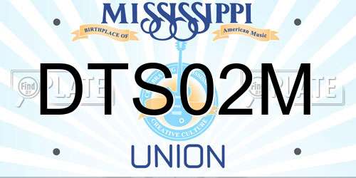 DTS02M Mississippi License Plate