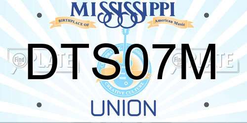 DTS07M Mississippi License Plate