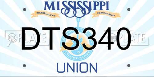 DTS340 Mississippi License Plate