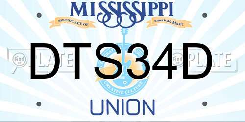 DTS34D Mississippi License Plate