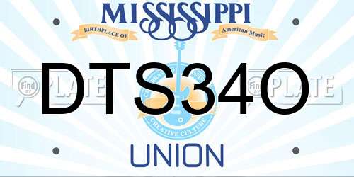 DTS34O Mississippi License Plate