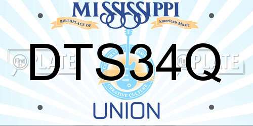 DTS34Q Mississippi License Plate