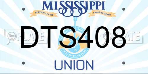 DTS408 Mississippi License Plate