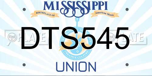 DTS545 Mississippi License Plate