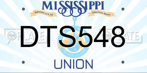 DTS548 Mississippi License Plate