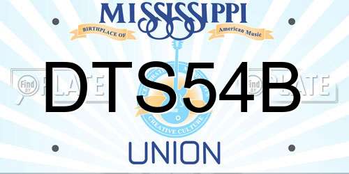 DTS54B Mississippi License Plate