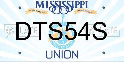 DTS54S Mississippi License Plate
