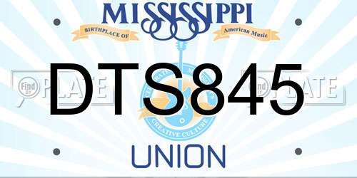 DTS845 Mississippi License Plate