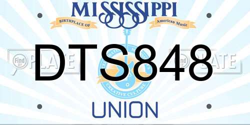 DTS848 Mississippi License Plate