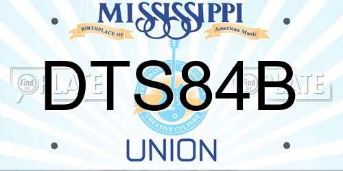 DTS84B Mississippi License Plate