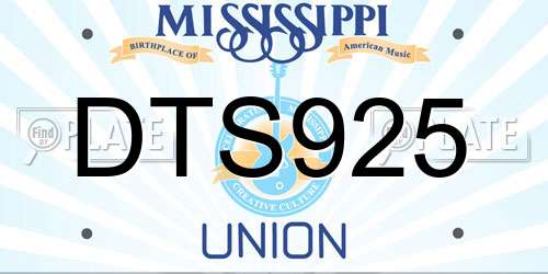 DTS925 Mississippi License Plate