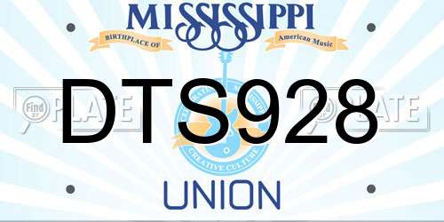 DTS928 Mississippi License Plate