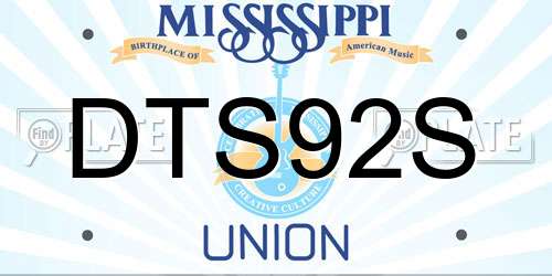 DTS92S Mississippi License Plate