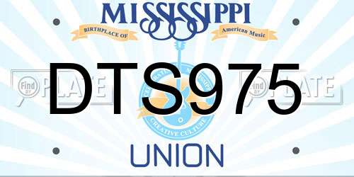 DTS975 Mississippi License Plate