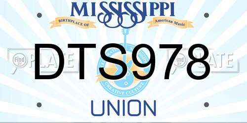 DTS978 Mississippi License Plate