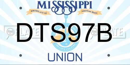 DTS97B Mississippi License Plate