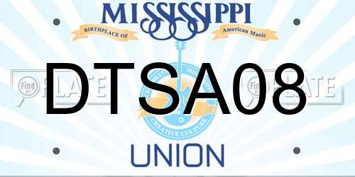 DTSA08 Mississippi License Plate